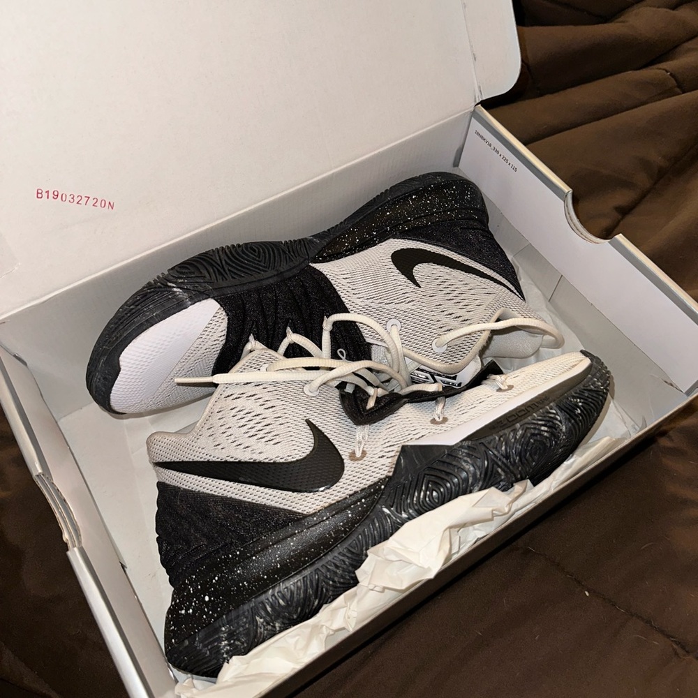 Kyrie 5’s. Worn twice and then stuffed in closet.